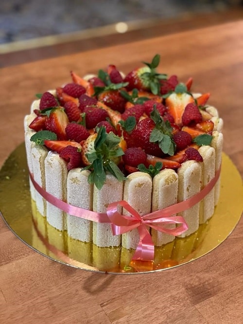 Tarta Charlotte de fresas Pan de Alex