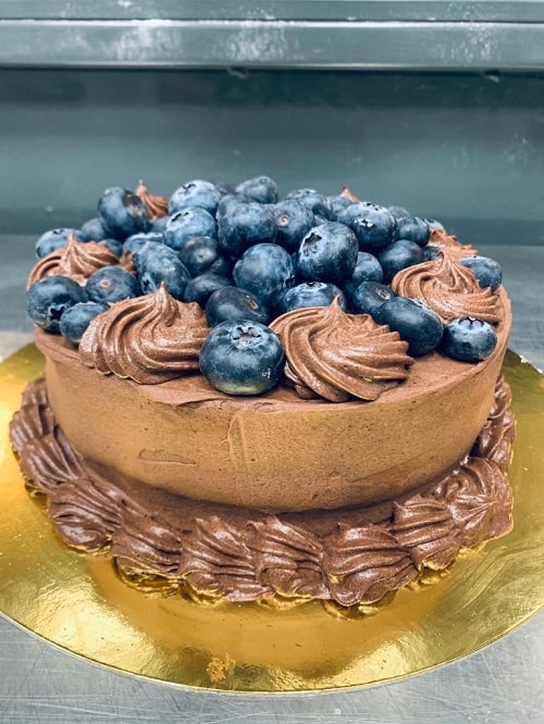 Tarta de chocolate con arándanos Pan de Alex